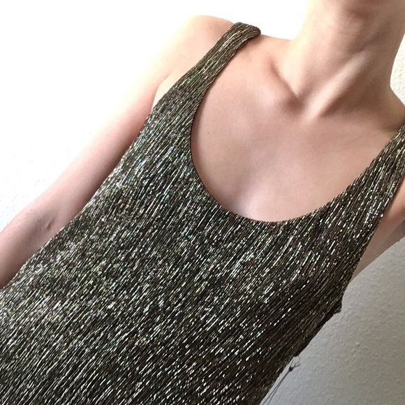 NWT Gold and Black Mini Dress - Picture 5 of 5